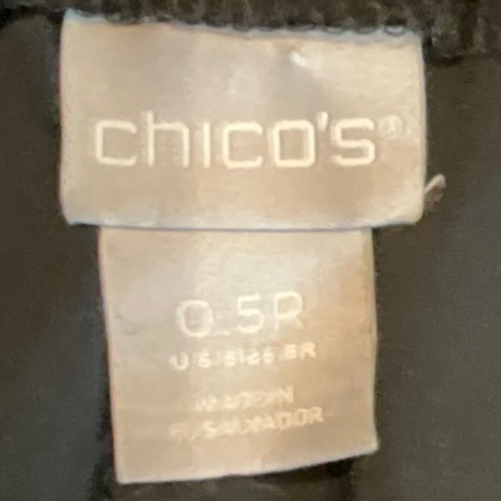 Chicos Black Straight Leg Pull On Career Pants Womens Sz 0.5R Us 6 Casual Office - Picture 3 of 9
